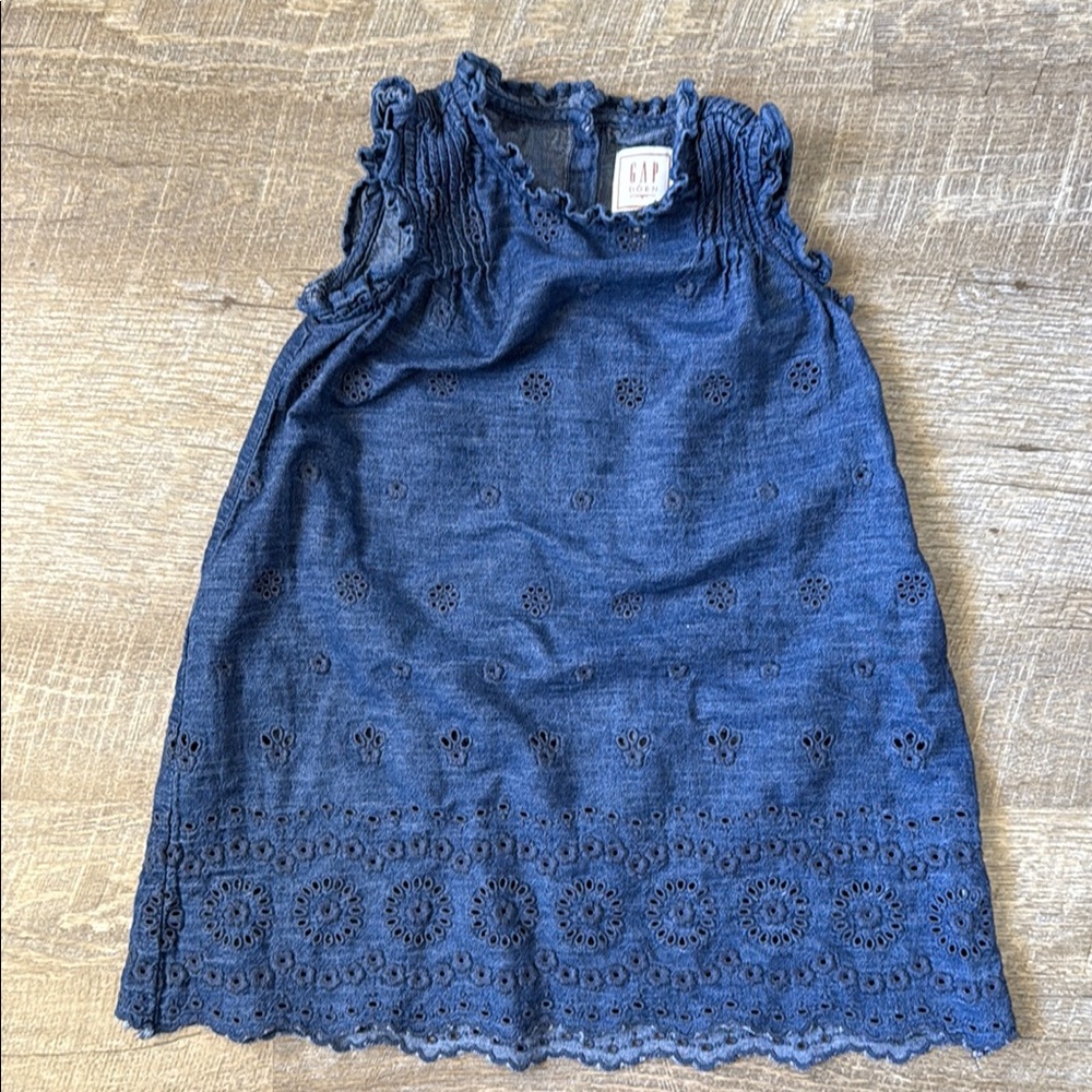GAP Kids Blue Eyelet Casual Dress